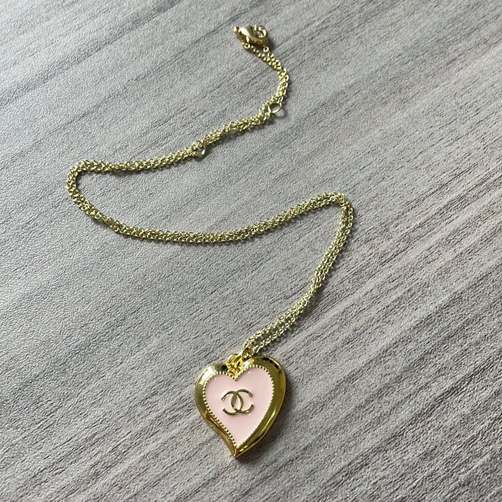 Chanel button repurposed to be a necklace!